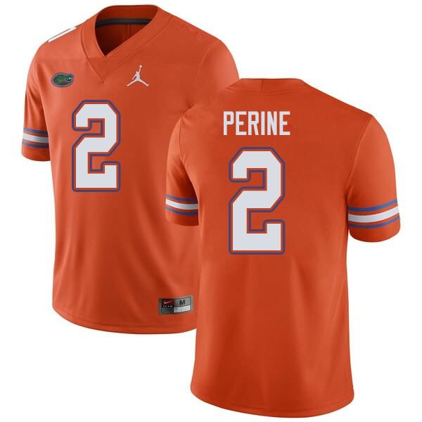 NCAA Florida Gators Lamical Perine Men's #2 Jordan Brand Orange Stitched Authentic College Football Jersey TTQ6164XA